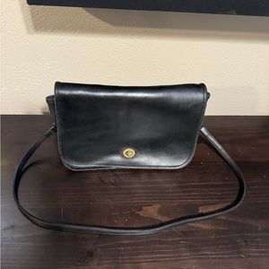 Vintage Black Coach Crossbody Convertible Clutch Bag